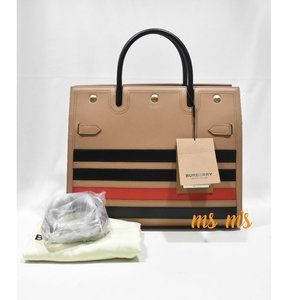 NWT  Burberry Tricolor Stripe Tote Crossbody Bag